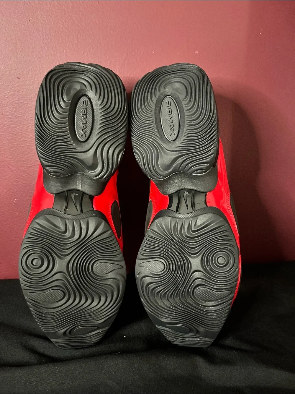 Nike Men’s Red and Black Athletic Sneakers with Silver Swoosh